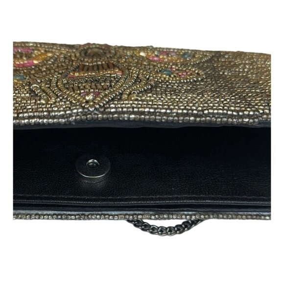 Mary Frances White Beaded Bow Clutch, Mini Elegant Formal Date Night - Picture 5 of 8